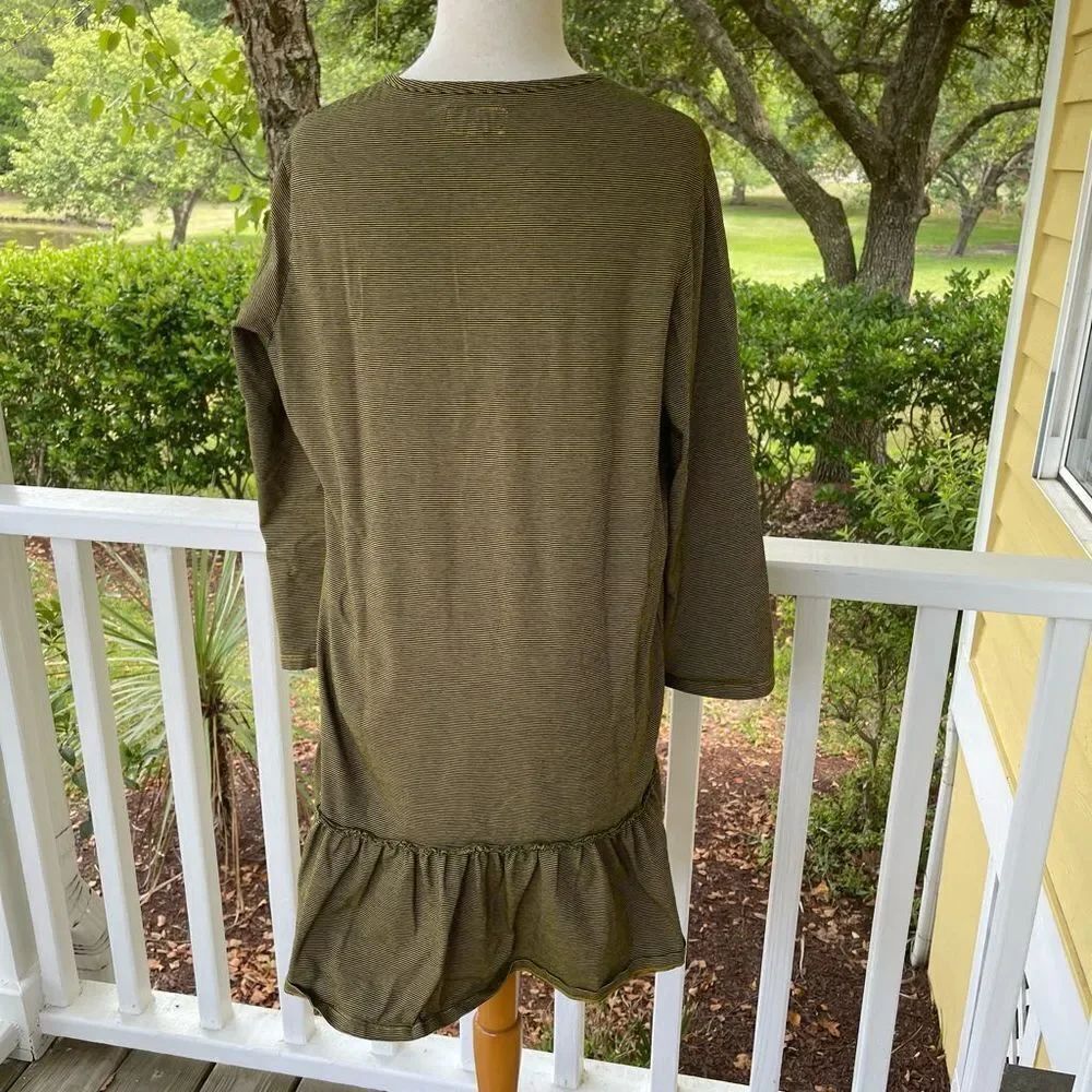 Iridium Striped High-Low Ruffled Hem Tunic | M - Picture 2 of 3